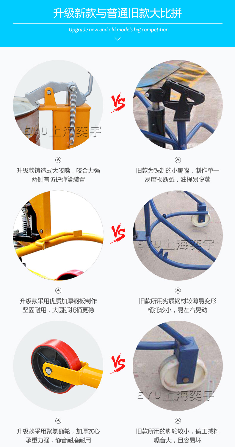 輕便型手推液壓搬運油桶車